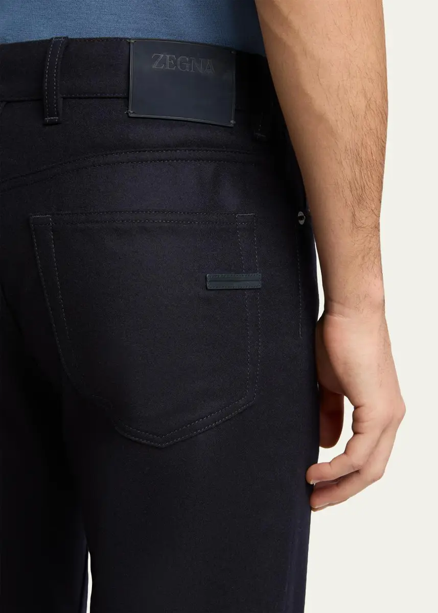Zegna Men's Wool and Cashmere Flannel Five-Pocket Pants | Thumbnail 5 Zegna Men's Wool and Cashmere Flannel Five-Pocket Pants | Thumbnail 5