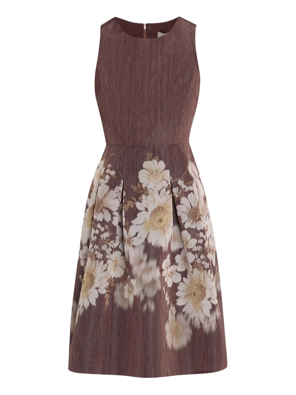 Pleated Floral-Print Mikado Dress Pleated Floral-Print Mikado Dress