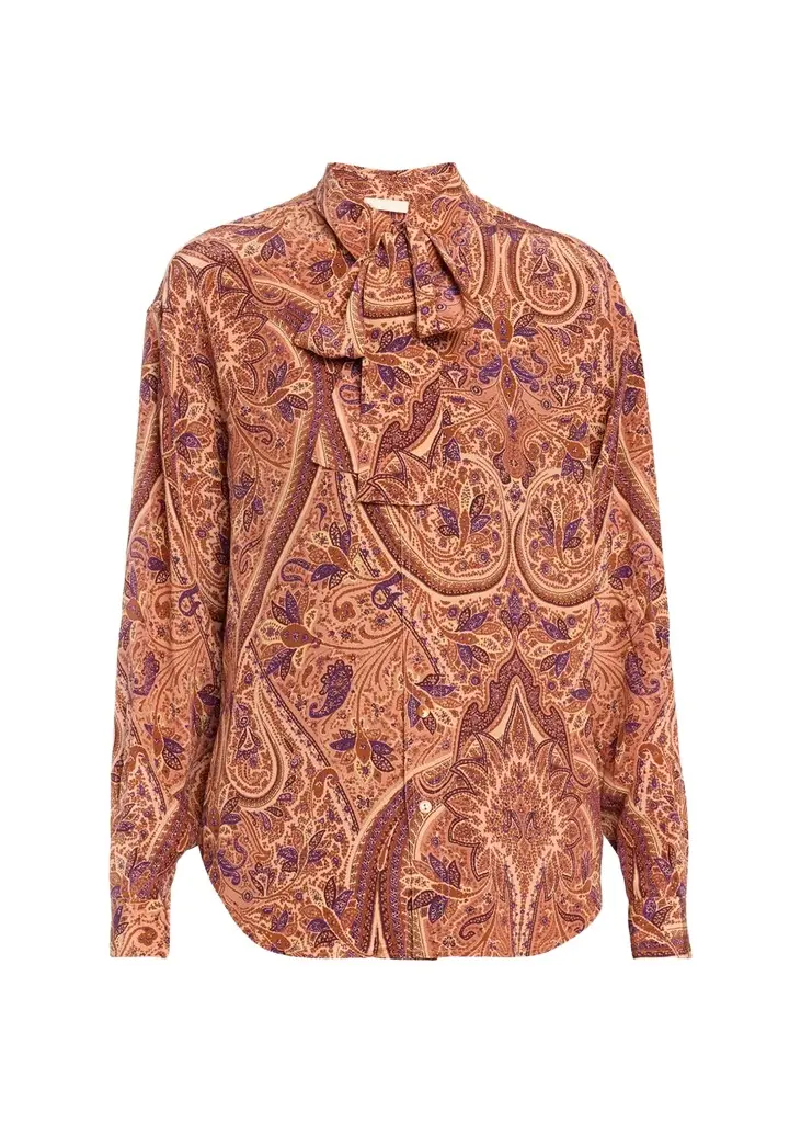 Ulla Johnson Lise Long-Sleeve Tie-Neck Silk Blouse | Image 1 Ulla Johnson Lise Long-Sleeve Tie-Neck Silk Blouse | Image 1
