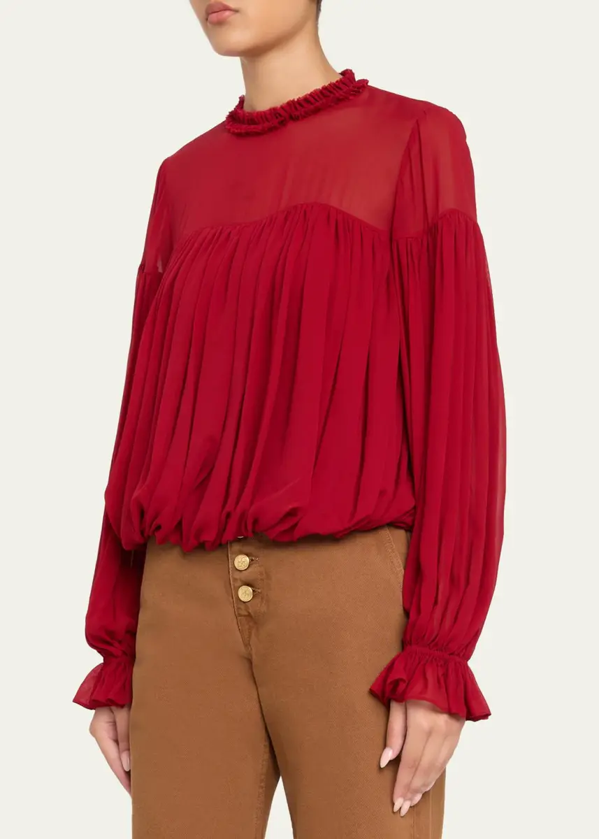 Ulla Johnson Pearl Silk Chiffon Blouse | Thumbnail 4 Ulla Johnson Pearl Silk Chiffon Blouse | Thumbnail 4
