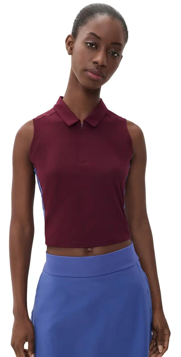 Adidas Golf Beyond Crop Polo Tank aroon | Image 1 Adidas Golf Beyond Crop Polo Tank aroon | Image 1