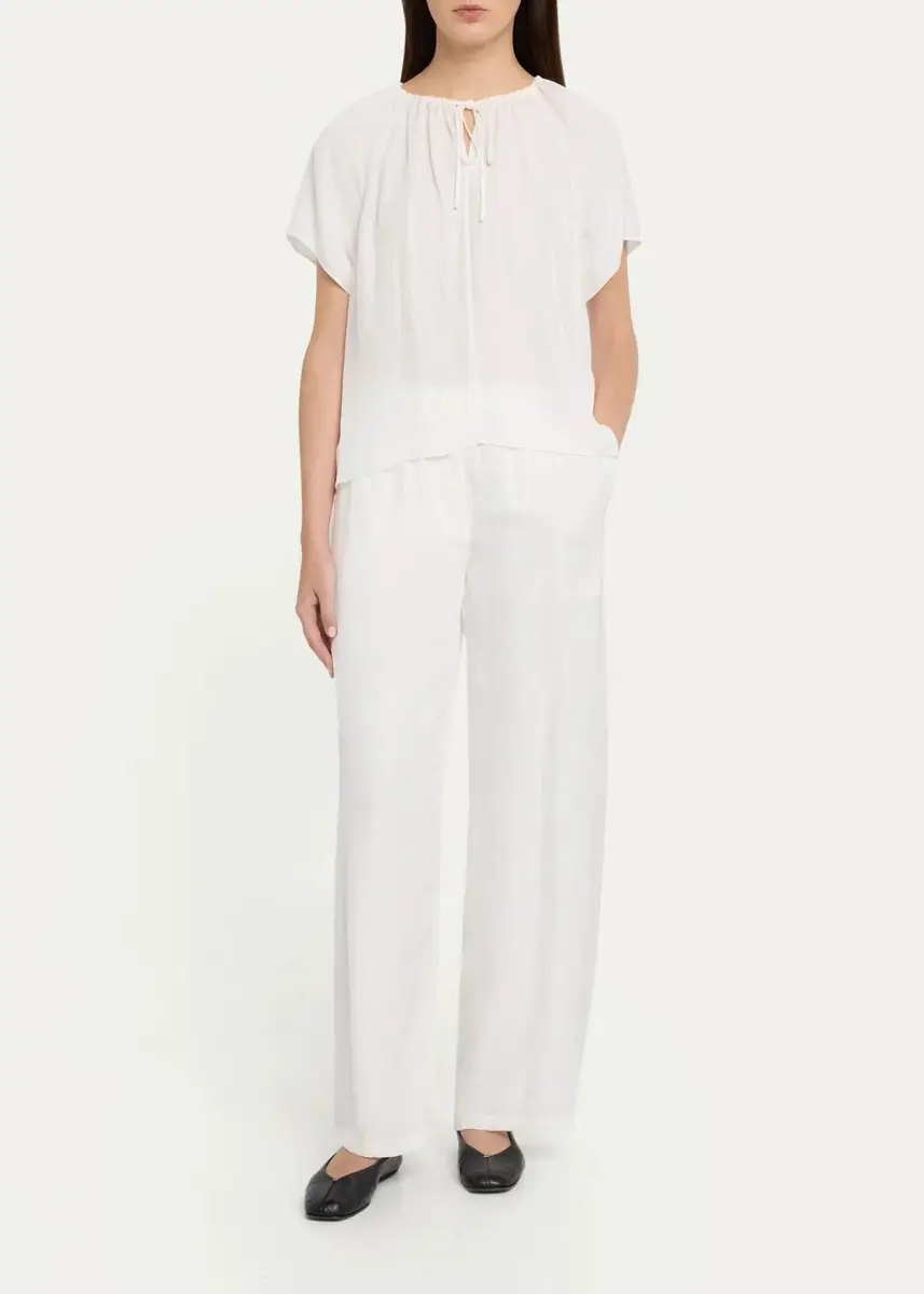 Theory Flowy Silk Twill Pants | Thumbnail 2