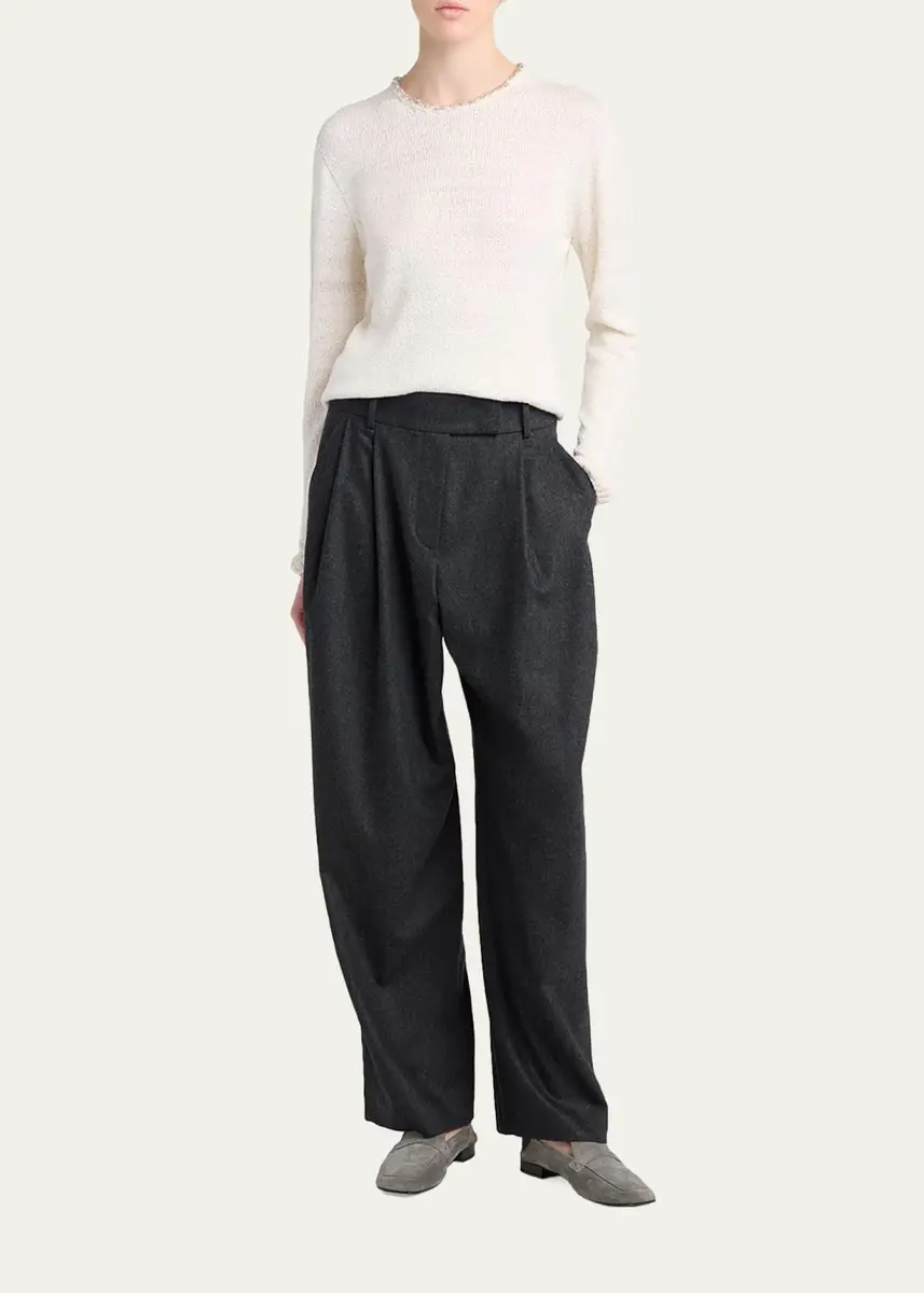 Giorgio Armani Silk Knit Beaded Crewneck Sweater | Thumbnail 2