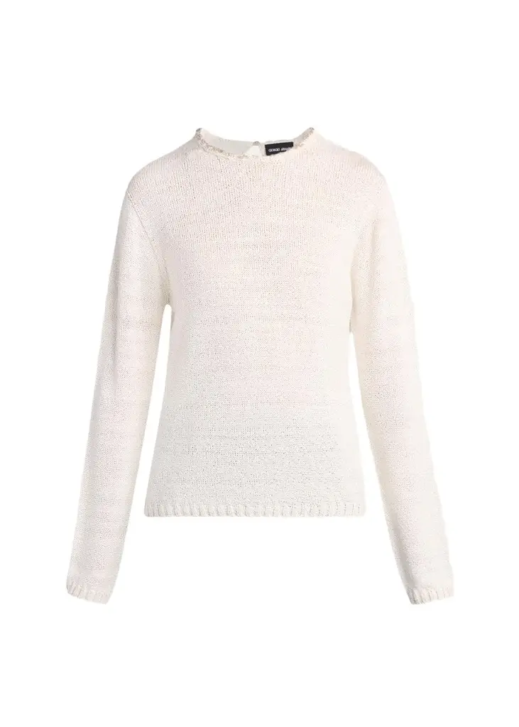 Giorgio Armani Silk Knit Beaded Crewneck Sweater | Image 1 Giorgio Armani Silk Knit Beaded Crewneck Sweater | Image 1