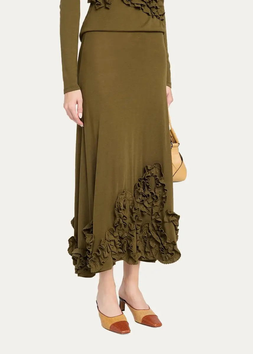 Ulla Johnson Heloise Jersey Wool Midi Skirt | Thumbnail 4