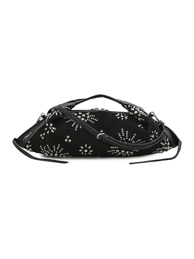 Studded Faux Suede Mini Luna Crossbody Bag Studded Faux Suede Mini Luna Crossbody Bag