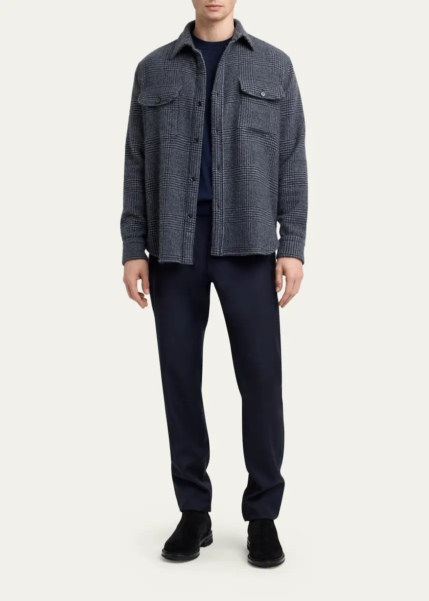 Brioni Men's Vagabond Cashmere Plaid Overshirt | Thumbnail 2