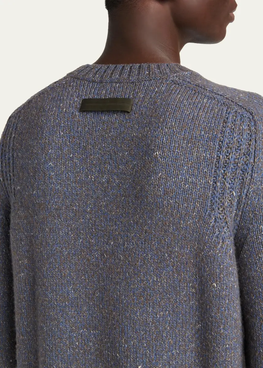 Zegna Men's Cashmere and Wool Melange Crewneck Sweater | Thumbnail 5 Zegna Men's Cashmere and Wool Melange Crewneck Sweater | Thumbnail 5