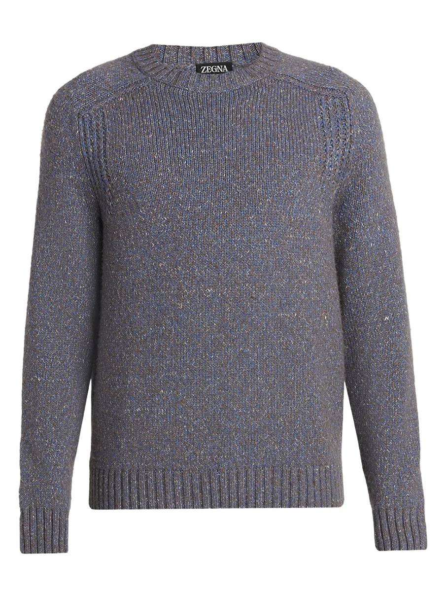 Zegna Men's Cashmere and Wool Melange Crewneck Sweater
