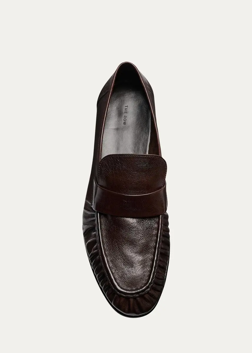 The Row Men's Soft Grained Leather Penny Loafers | Thumbnail 3 The Row Men's Soft Grained Leather Penny Loafers | Thumbnail 3