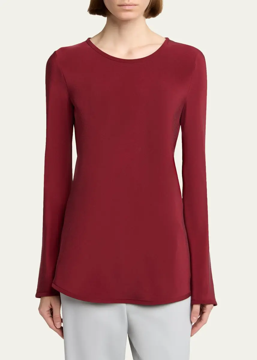 Giorgio Armani Long-Sleeve Silk Stretch Shirt | Thumbnail 4 Giorgio Armani Long-Sleeve Silk Stretch Shirt | Thumbnail 4