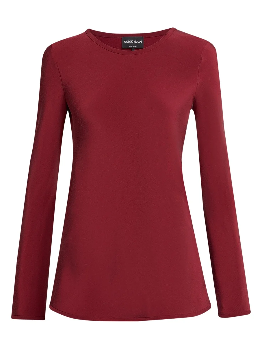 Giorgio Armani Long-Sleeve Silk Stretch Shirt