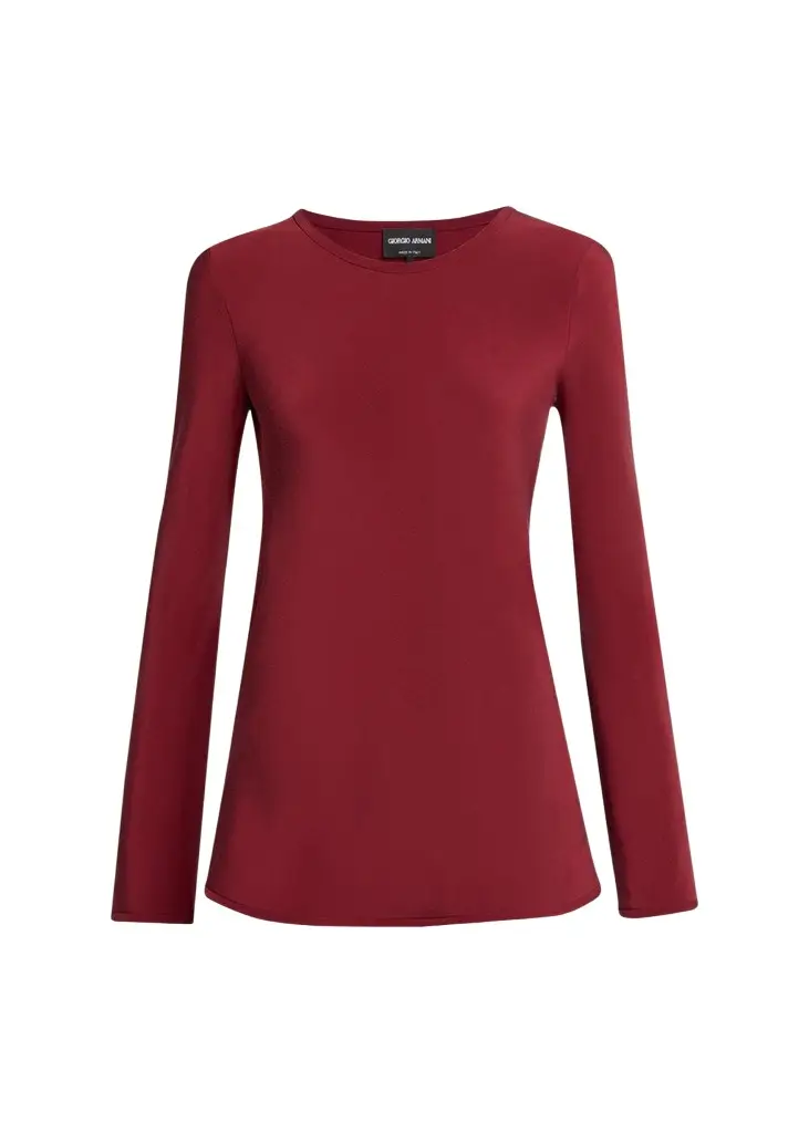 Giorgio Armani Long-Sleeve Silk Stretch Shirt | Image 1 Giorgio Armani Long-Sleeve Silk Stretch Shirt | Image 1