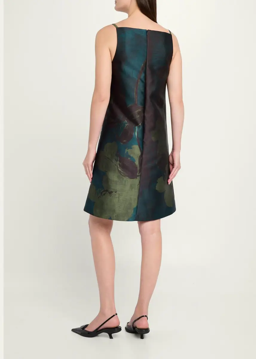 Rickie Freeman for Teri Jon Floral-Print Mikado Mini Shift Dress | Thumbnail 3 Rickie Freeman for Teri Jon Floral-Print Mikado Mini Shift Dress | Thumbnail 3