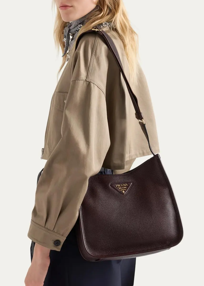 Prada Medium Daino Soft Leather Hobo Crossbody Bag | Thumbnail 5 Prada Medium Daino Soft Leather Hobo Crossbody Bag | Thumbnail 5