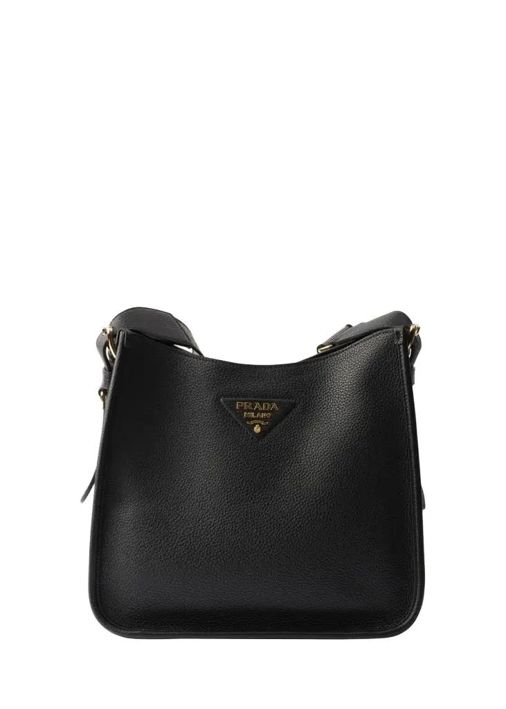 Prada Medium Daino Soft Leather Hobo Crossbody Bag | Image 1 Prada Medium Daino Soft Leather Hobo Crossbody Bag | Image 1