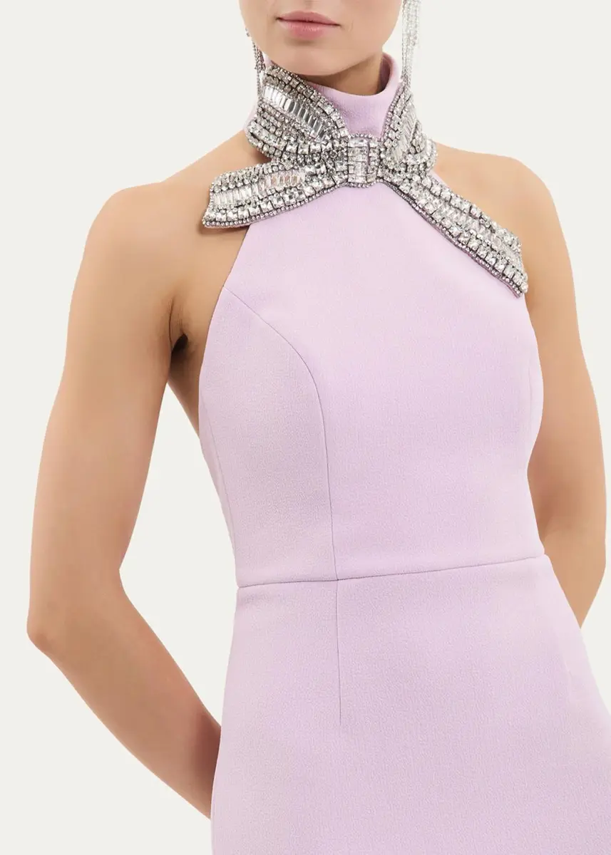 Rebecca Vallance Yolanda Diamante Bow Halter Column Gown | Thumbnail 5 Rebecca Vallance Yolanda Diamante Bow Halter Column Gown | Thumbnail 5
