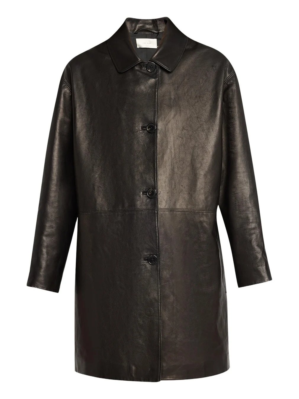 The Row Donata Leather Single-Breasted Coat