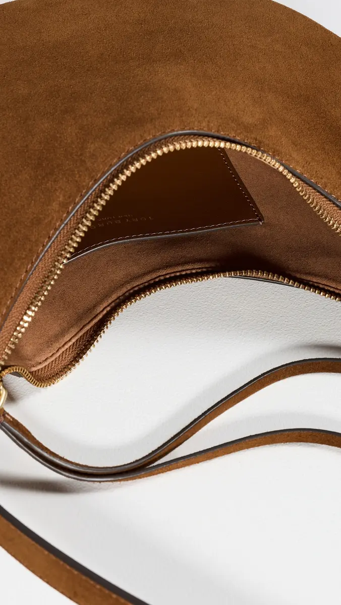 Tory Burch Romy Suede Half Moon Bag | Thumbnail 6 Tory Burch Romy Suede Half Moon Bag | Thumbnail 6