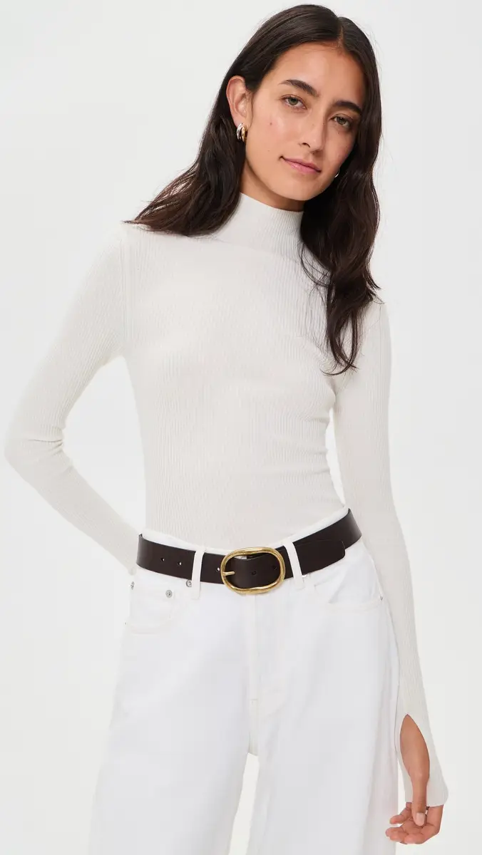 Alice + Olivia Roberta Ribbed Turtleneck Top | Thumbnail 2 Alice + Olivia Roberta Ribbed Turtleneck Top | Thumbnail 2