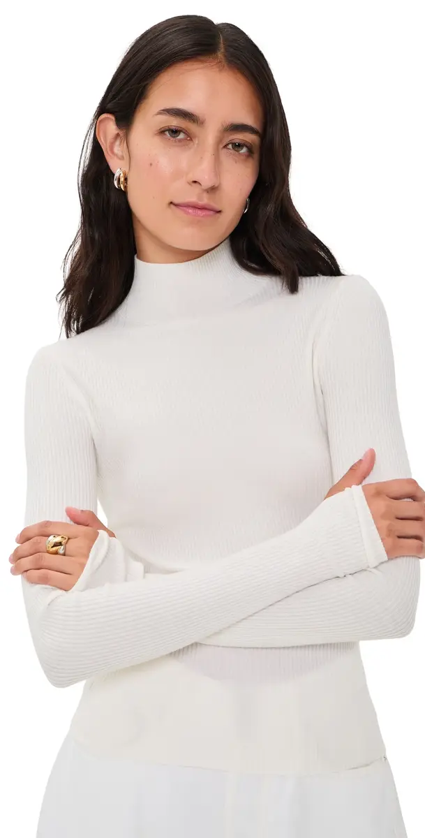 Alice + Olivia Roberta Ribbed Turtleneck Top