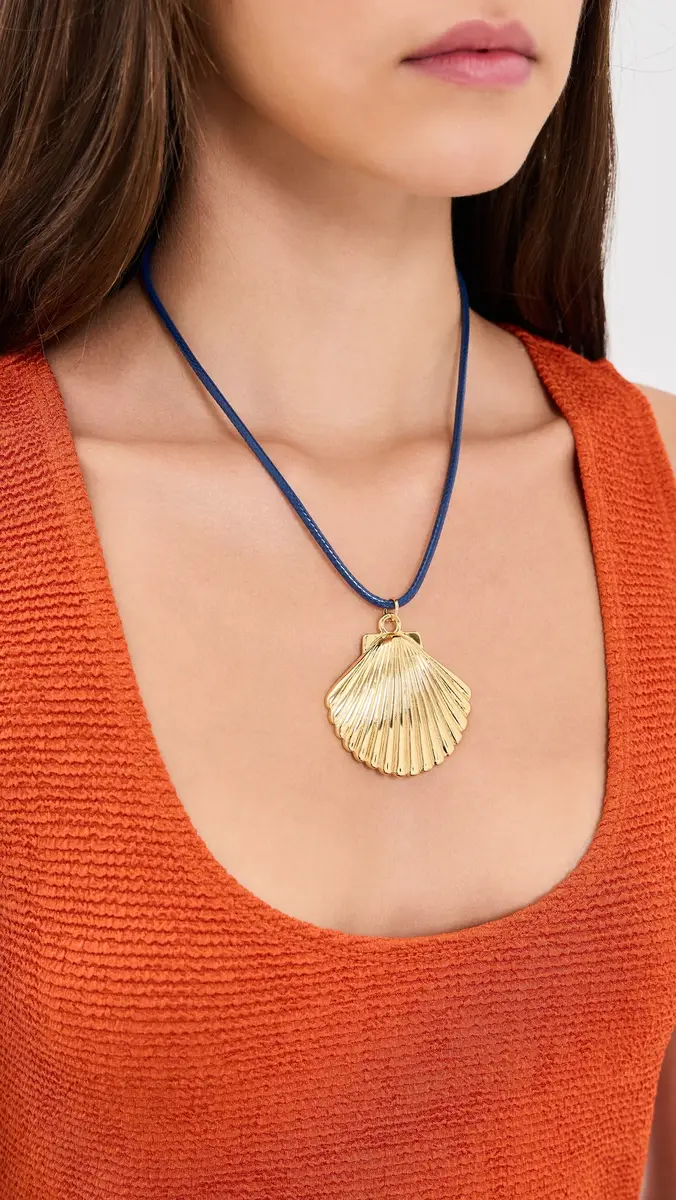 Logan Tay Gold Shell Cord Necklace | Thumbnail 3 Logan Tay Gold Shell Cord Necklace | Thumbnail 3