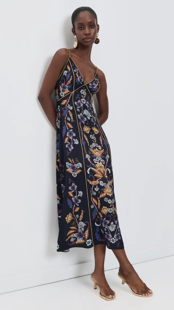 Farm Rio Golden Nature Maxi Slip Dress | Thumbnail 2 Farm Rio Golden Nature Maxi Slip Dress | Thumbnail 2