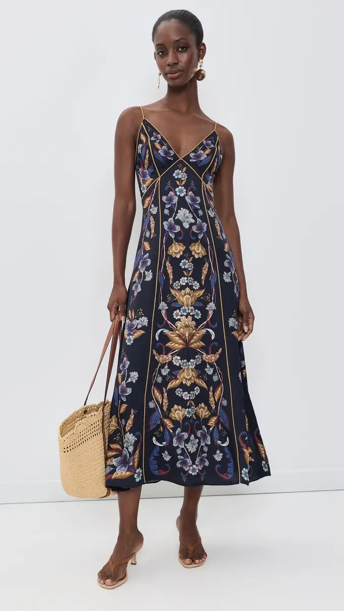 Farm Rio Golden Nature Maxi Slip Dress | Thumbnail 5 Farm Rio Golden Nature Maxi Slip Dress | Thumbnail 5
