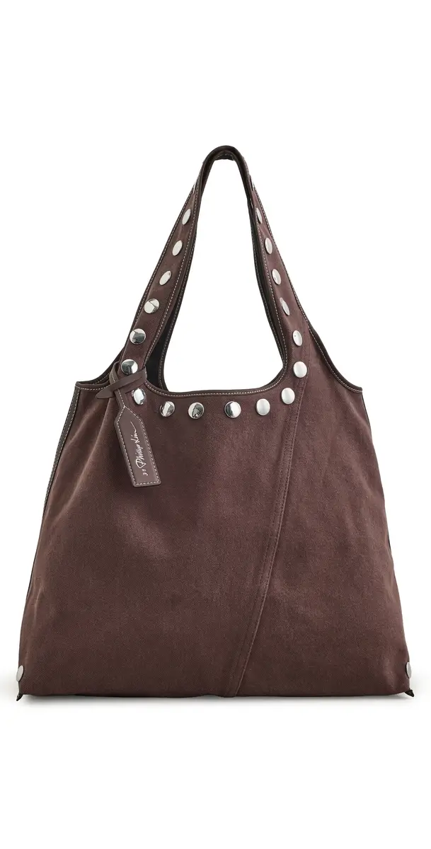 3.1 Phillip Lim Washed Denim Market Tote Rust-Brown Multi One Size | Image 1 3.1 Phillip Lim Washed Denim Market Tote Rust-Brown Multi One Size | Image 1