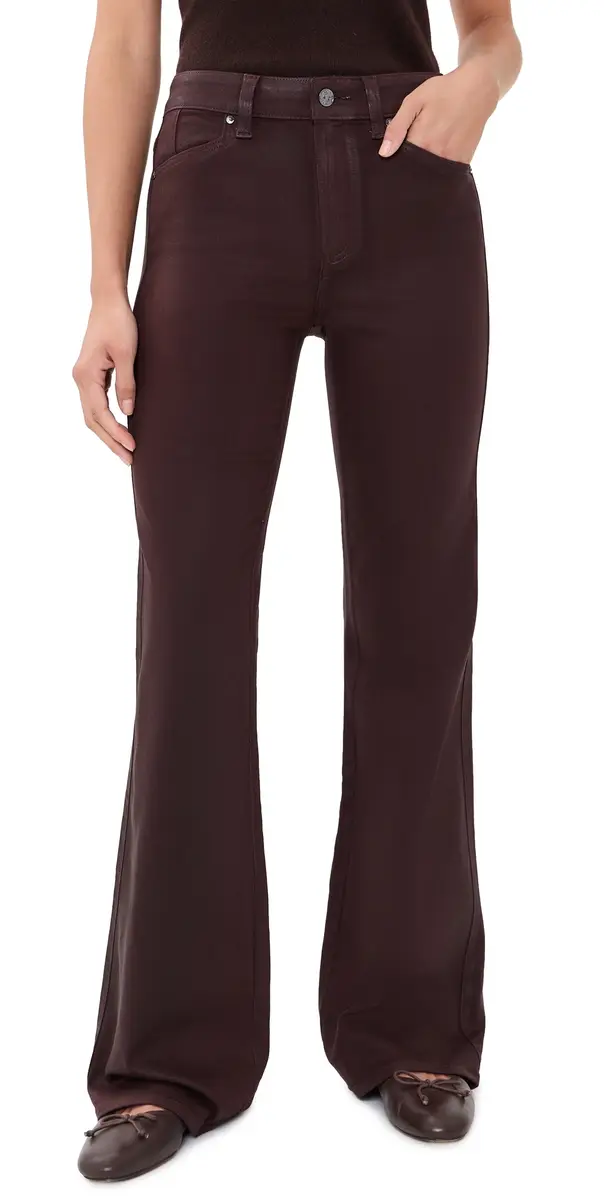 PAIGE Coated Sofia Flared Jeans Wild Mulberry Luxe Coating | Image 1 PAIGE Coated Sofia Flared Jeans Wild Mulberry Luxe Coating | Image 1
