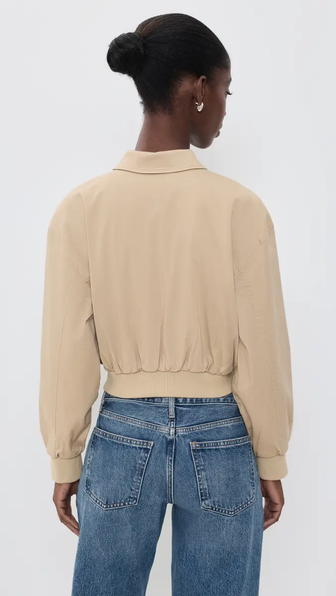 GOOD AMERICAN The Twill Cropped Bomber Jacket | Thumbnail 3