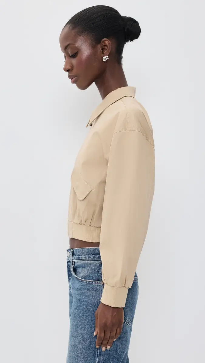 GOOD AMERICAN The Twill Cropped Bomber Jacket | Thumbnail 4