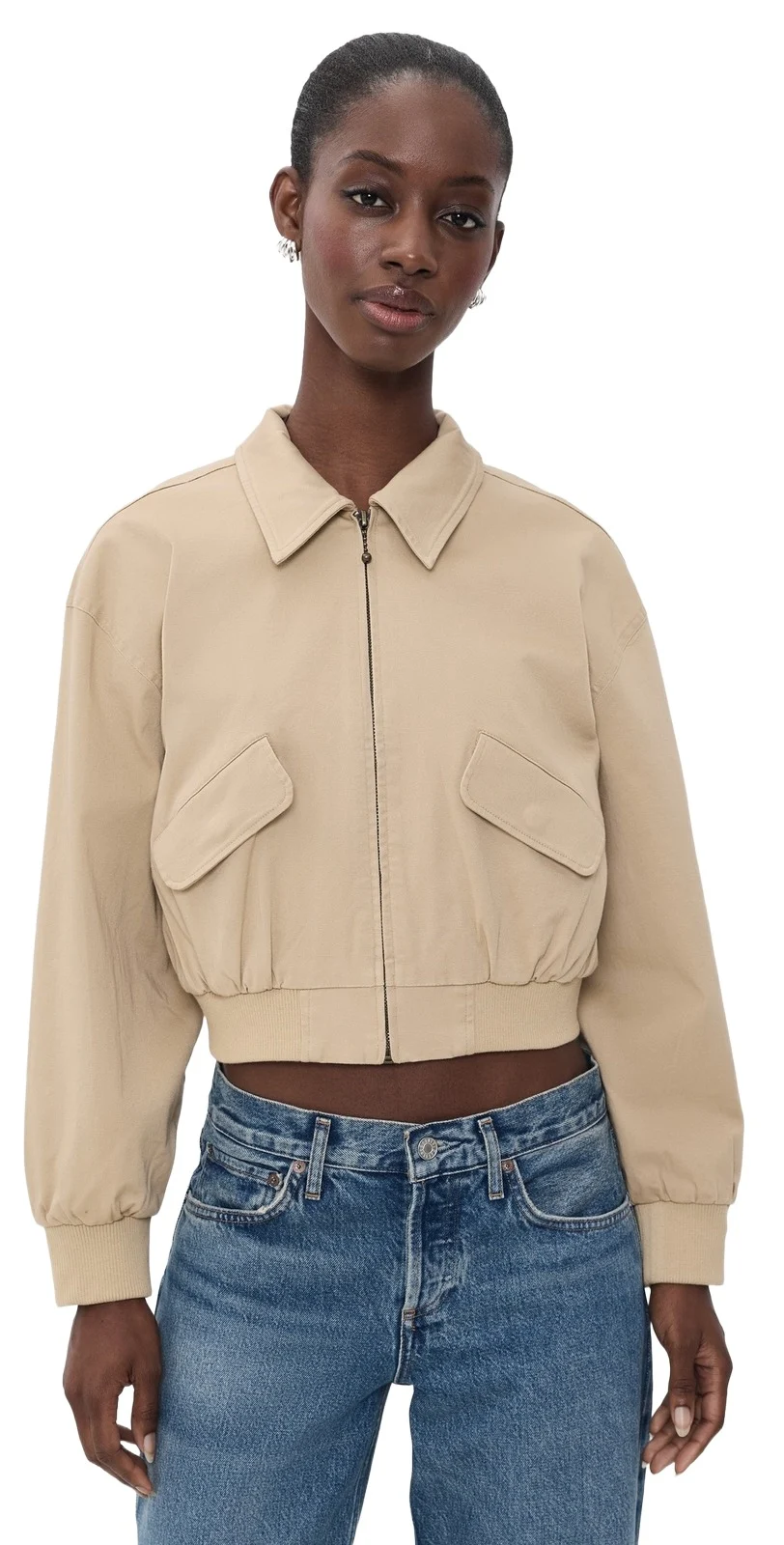 The Twill Cropped Bomber Jacket The Twill Cropped Bomber Jacket