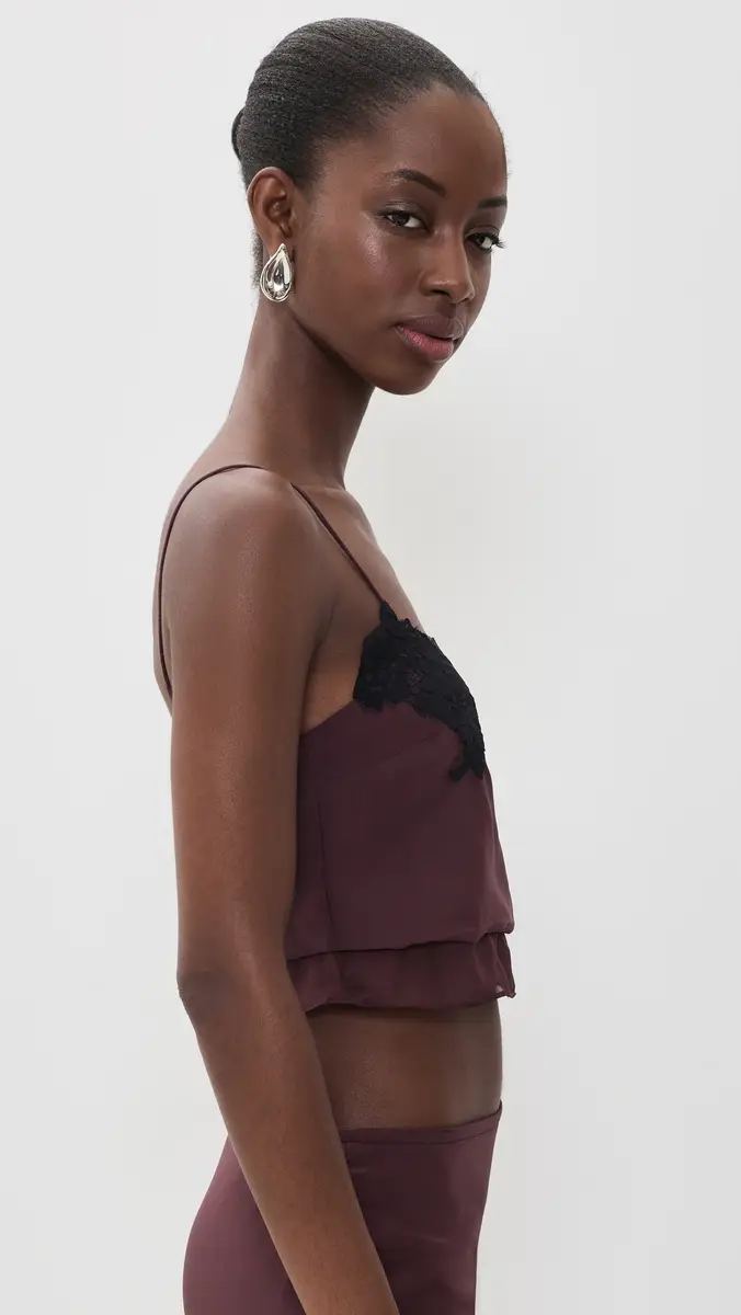 SIR. SIR. Noria Silk Cropped Cami | Thumbnail 4 SIR. SIR. Noria Silk Cropped Cami | Thumbnail 4