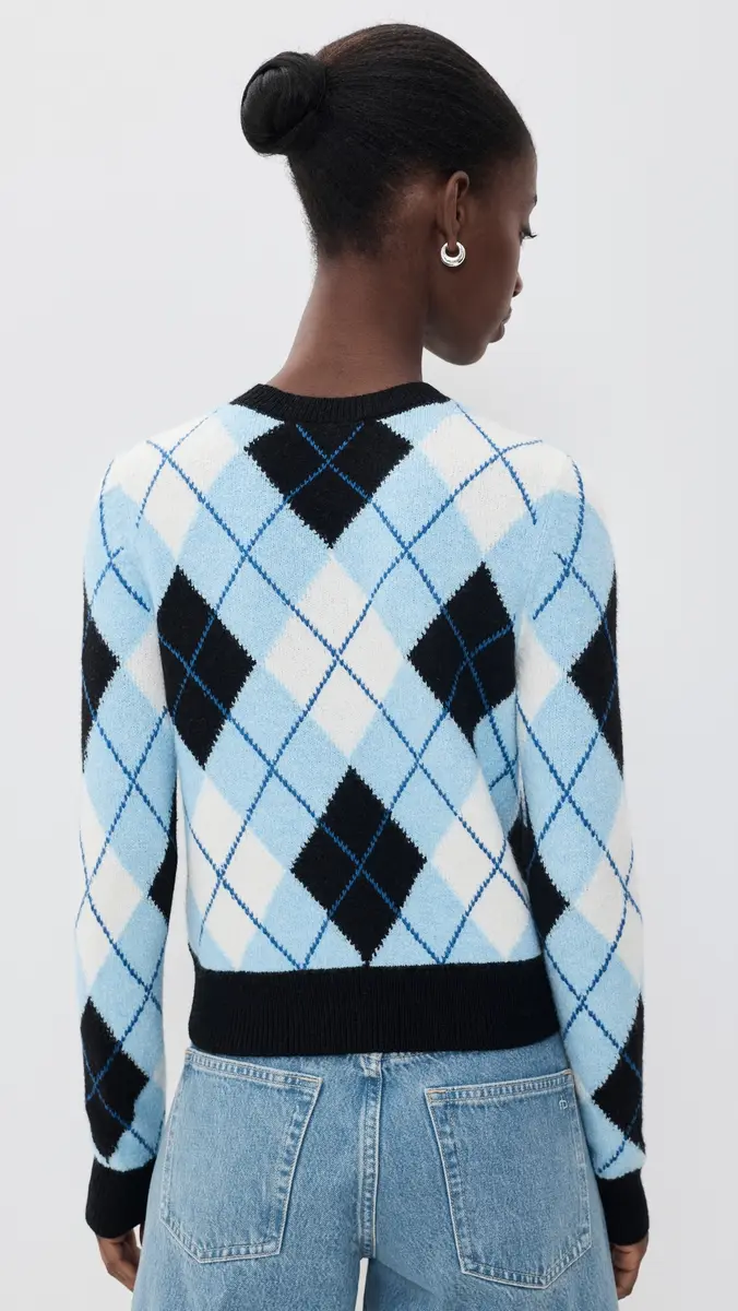 Alice + Olivia Carolee Crewneck Argyle Sweater | Thumbnail 3