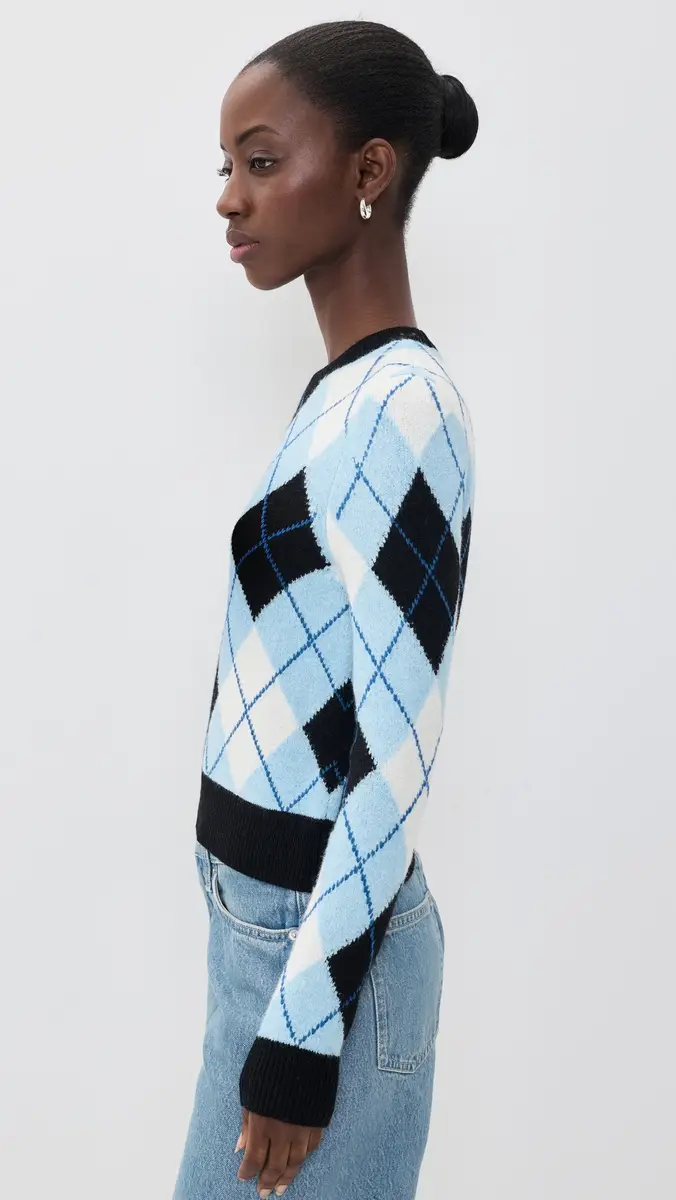 Alice + Olivia Carolee Crewneck Argyle Sweater | Thumbnail 4