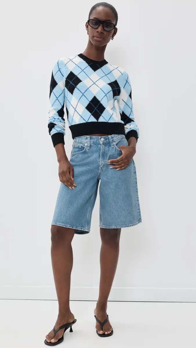 Alice + Olivia Carolee Crewneck Argyle Sweater | Thumbnail 5