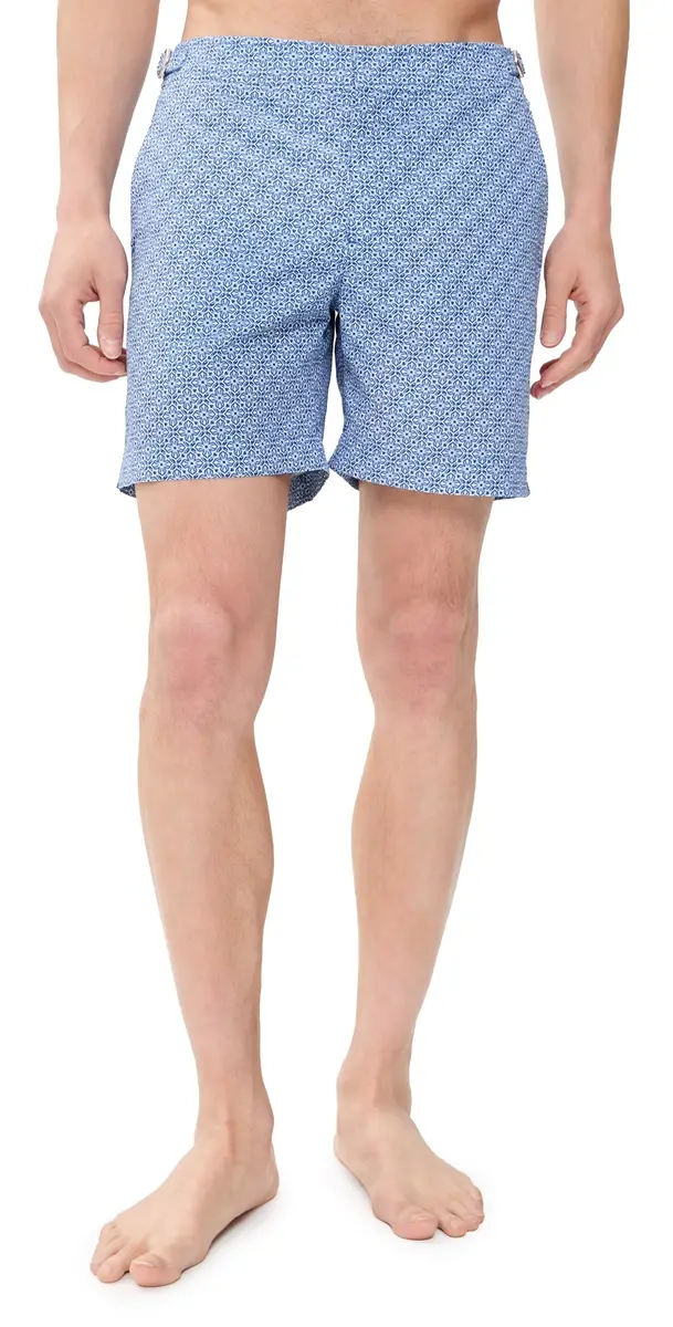 Orlebar Brown Bulldog Portico Swim Trunks 5.5 Aero Blue | Image 1 Orlebar Brown Bulldog Portico Swim Trunks 5.5 Aero Blue | Image 1
