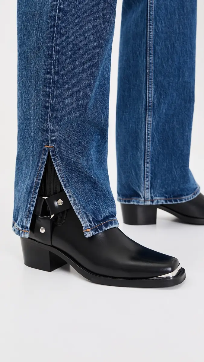 Anine Bing Mid Biker Boots | Thumbnail 3 Anine Bing Mid Biker Boots | Thumbnail 3