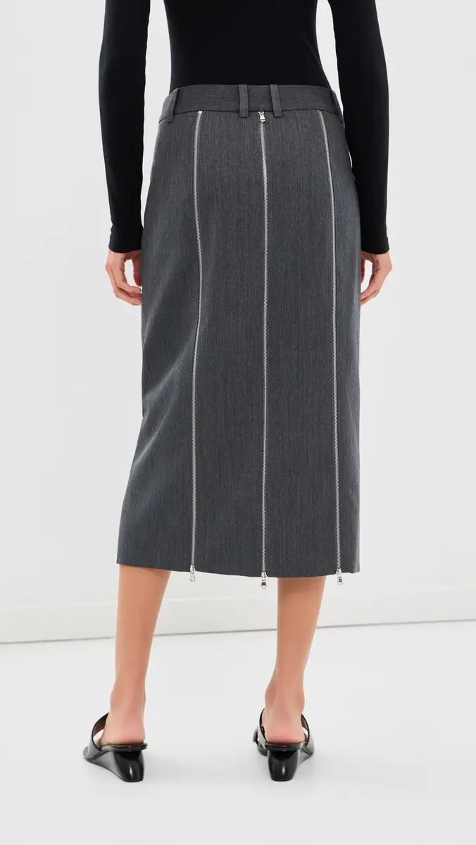Tibi Gossamer Wool Melange Zip Midi Trouser Skirt | Thumbnail 3 Tibi Gossamer Wool Melange Zip Midi Trouser Skirt | Thumbnail 3