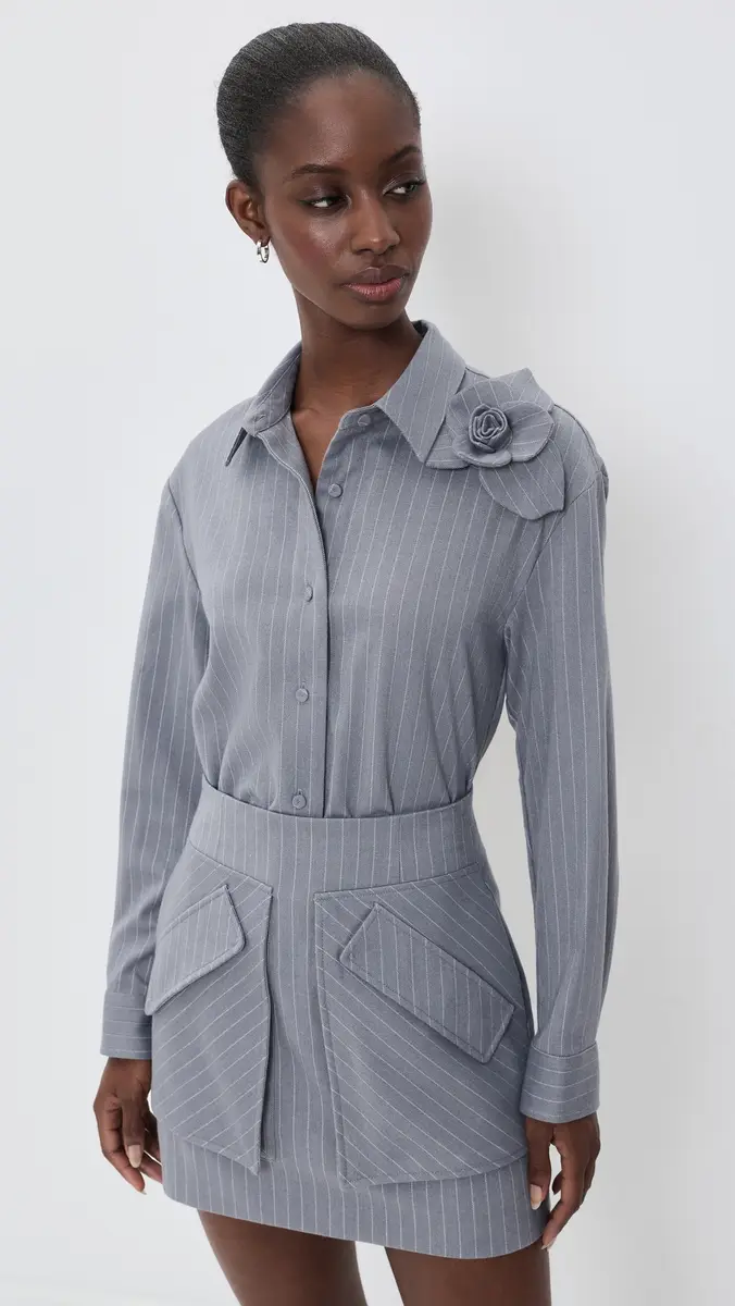 Aknvas Flor Pinstripe Button Down Shirt | Thumbnail 2 Aknvas Flor Pinstripe Button Down Shirt | Thumbnail 2