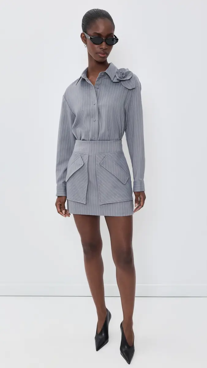 Aknvas Flor Pinstripe Button Down Shirt | Thumbnail 5 Aknvas Flor Pinstripe Button Down Shirt | Thumbnail 5