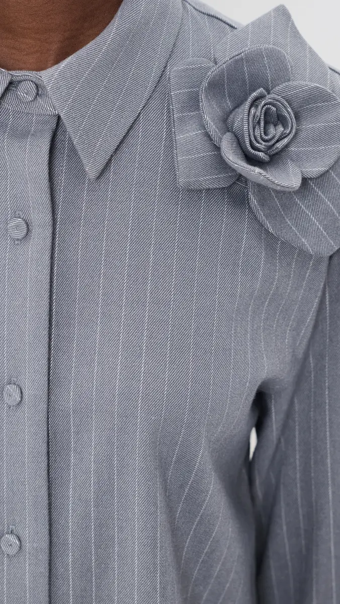 Aknvas Flor Pinstripe Button Down Shirt | Thumbnail 6 Aknvas Flor Pinstripe Button Down Shirt | Thumbnail 6