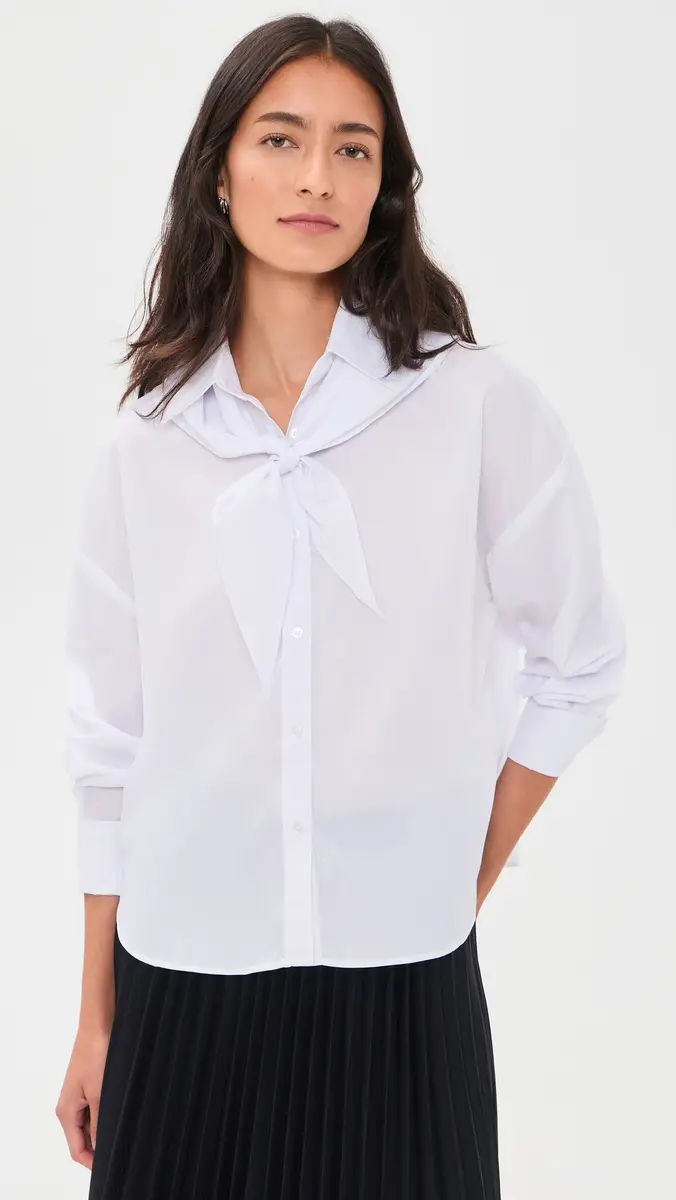 Another Girl Boxy Shirt with Neck Scarf | Thumbnail 2 Another Girl Boxy Shirt with Neck Scarf | Thumbnail 2