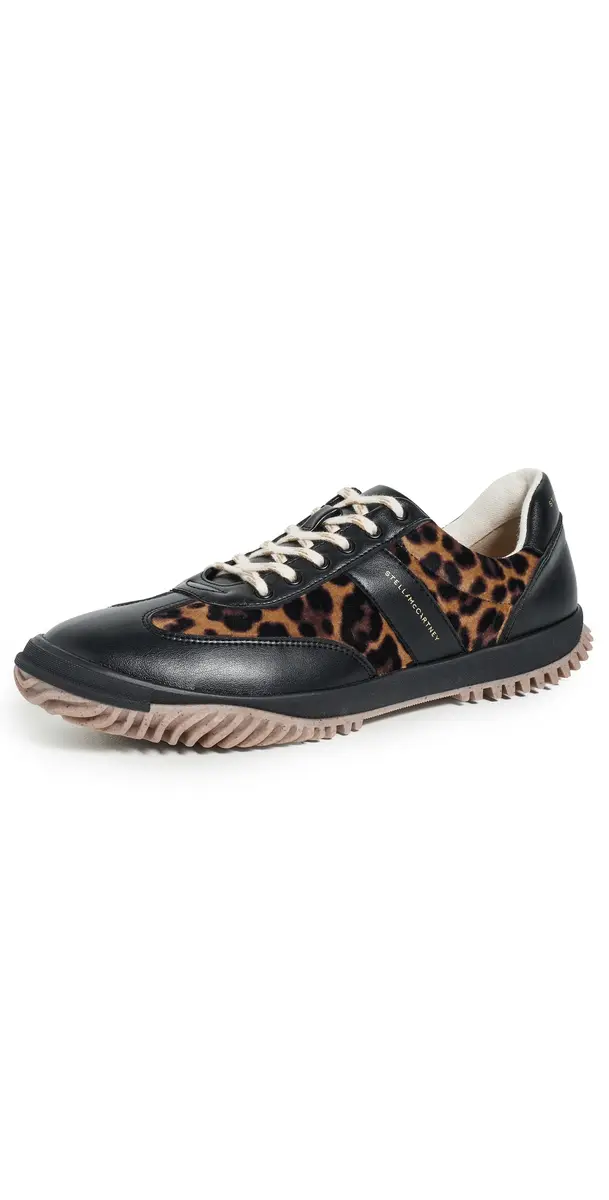 Stella McCartney Alter Mat & Leopard Printed Velvet Sneakers Black/Leopard | Image 1 Stella McCartney Alter Mat & Leopard Printed Velvet Sneakers Black/Leopard | Image 1