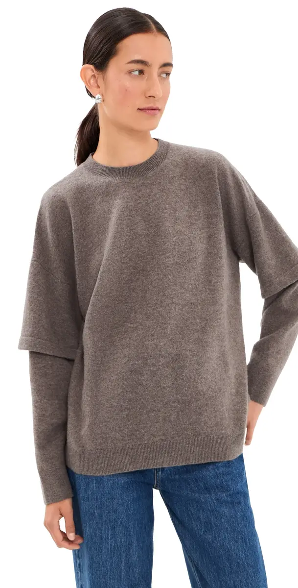 DARKPARK Troy Knit Double Sleeve Sweater Brown | Image 1 DARKPARK Troy Knit Double Sleeve Sweater Brown | Image 1