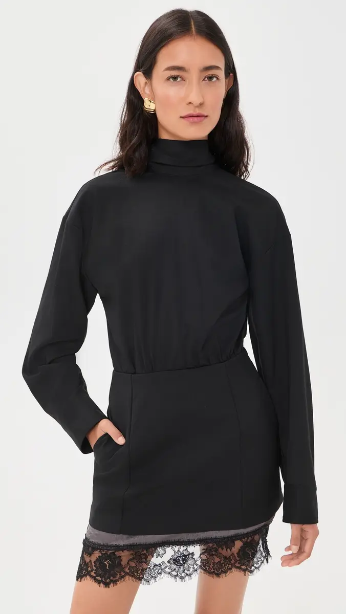 MSGM Combo Long Sleeve Dress | Thumbnail 2