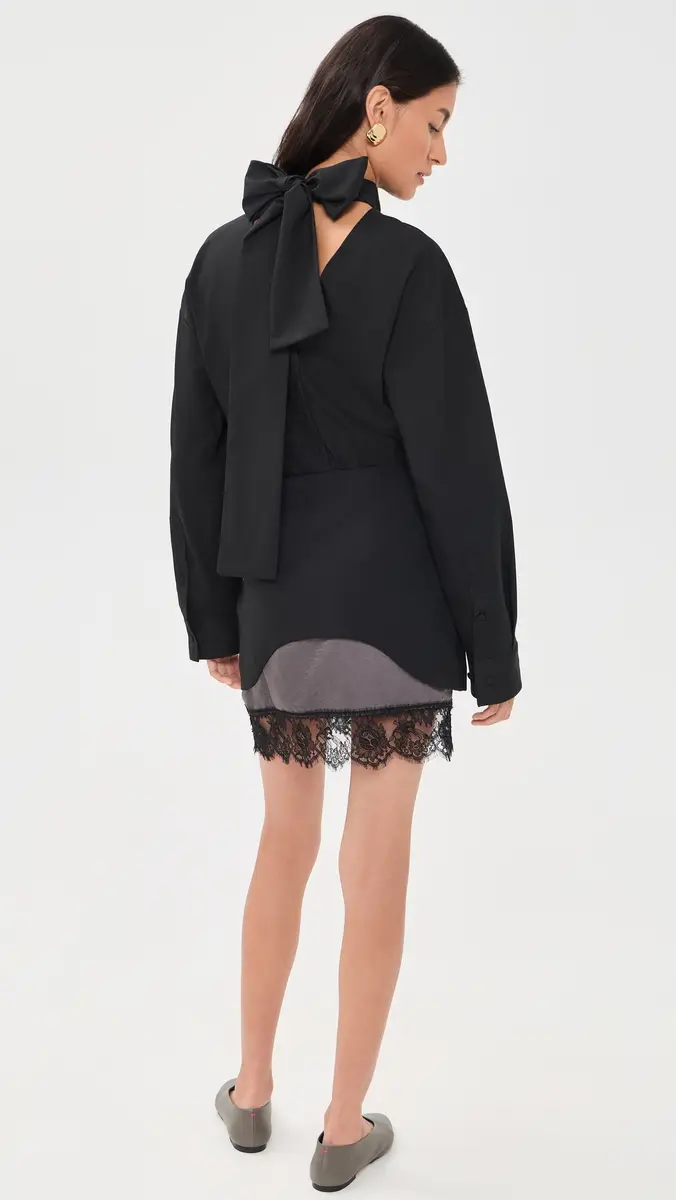 MSGM Combo Long Sleeve Dress | Thumbnail 3