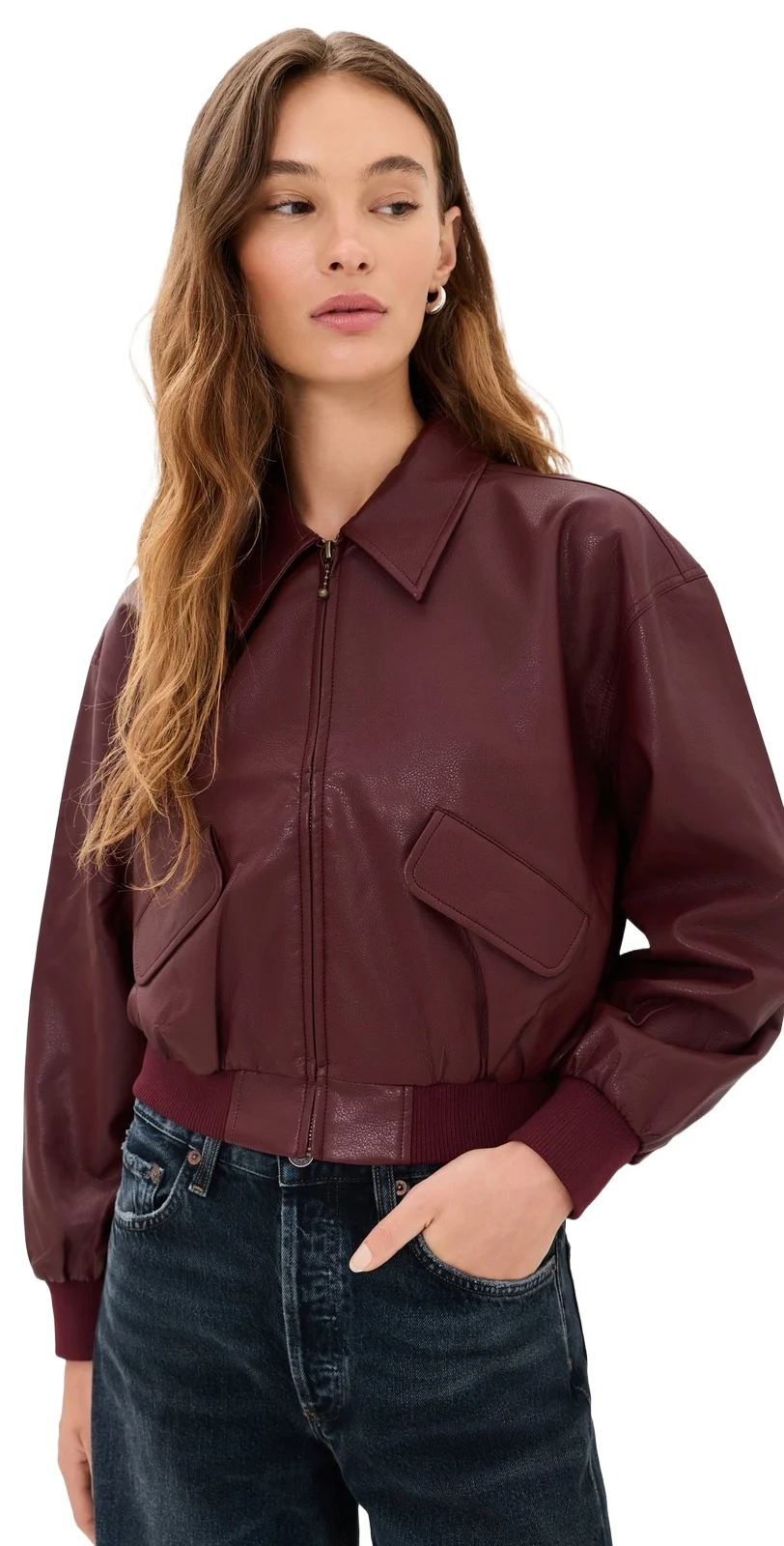 The Better Than Leather Cropped Bomber Jacket The Better Than Leather Cropped Bomber Jacket