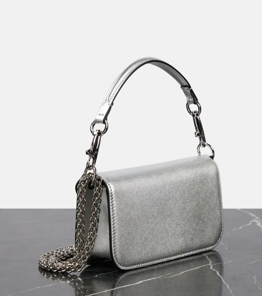 Valentino Garavani Locò Small metallic leather shoulder bag | Thumbnail 4